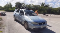 Fuerte choque de frente entre auto y moto en Telchac Puerto: dos lesionados