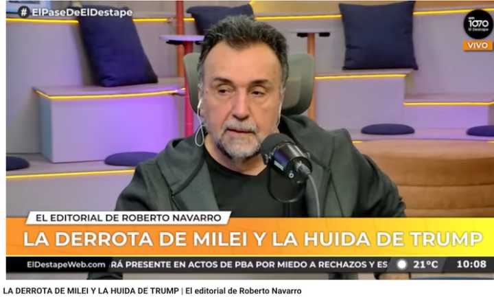 (VIDEO) La derrota de milei y la huida de Trump, Editorial de Roberto Navarro