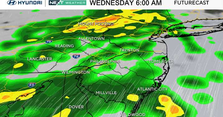Rain on Wednesday will impact morning commute in Philadelphia region. Here's the weather forecast.