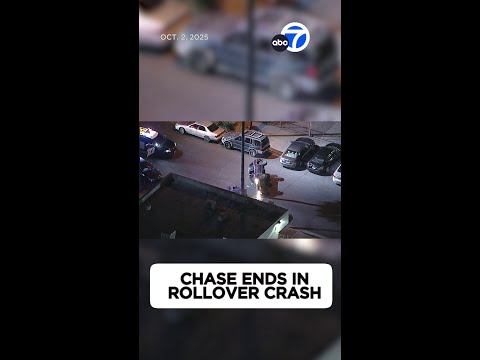 Van Nuys police chase ends in rollover crash