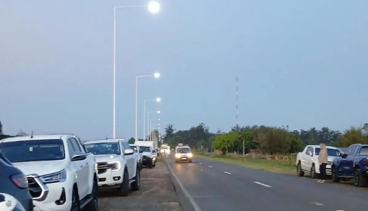 Inauguraron 2.200 mts. de iluminación sobre la Ruta Nacional 12ª la altura de Ituzaingó