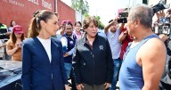 Sheinbaum visita zona afectada por inundaciones en Neza