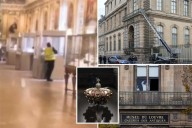 Louvre thief cuts into jewel case with saw during daring daylight heist: video