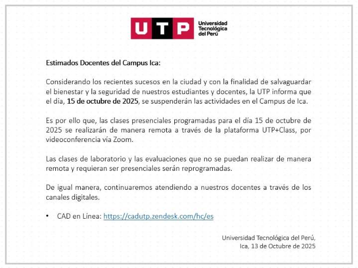 Anuncian que Ica se sumará al paro nacional y marcha del 15 de octubre contra el Congreso