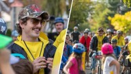 Benson Boone joins Portland elementary students on a bike bus.