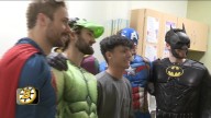 ‘They’re real heroes’: Bruins players visit children at Mass General Brigham dressed as superheroes for Halloween
