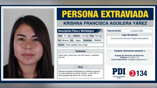 Prisión preventiva para sospechoso de desaparición de joven en San Bernardo