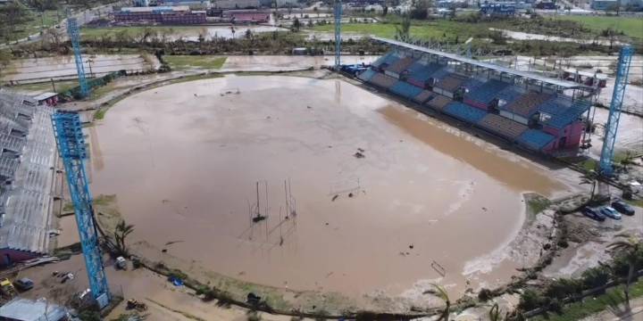 Drone video shows catastrophic damage to Jamaica stadium, neighborhood after Hurricane Melissa