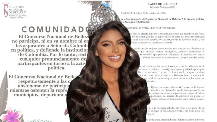 Concurso Nacional de Belleza pide a sus candidatas mantenerse al margen de la política tras polémica con Señorita Antioquia