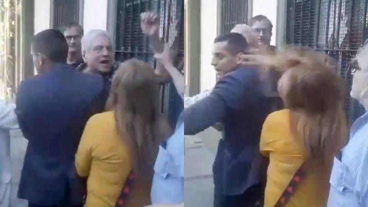 Militante libertario de Santilli insultó y le pegó a una mujer que se manifestaba en Quilmes
