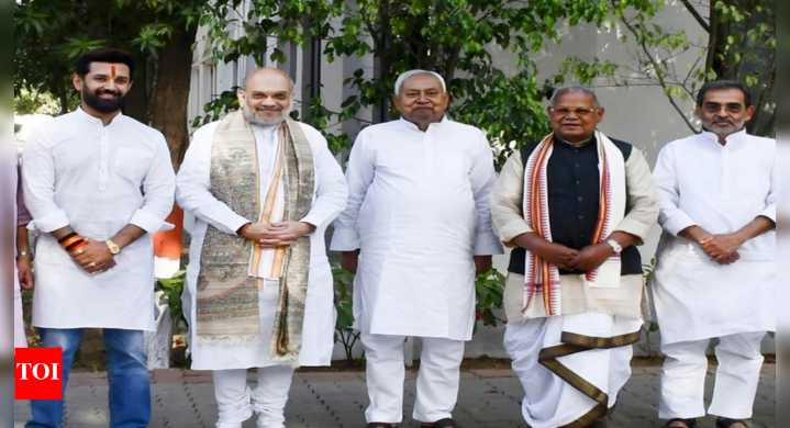 Bihar polls: BJP and JD(U) get 101 seats each, Chirag 29, Manjhi and Kushwaha 6 each