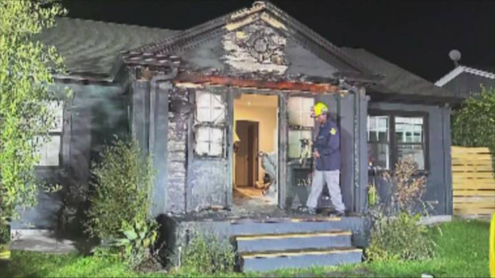 Family escapes after arsonists ignite fiery explosion at South Los Angeles home