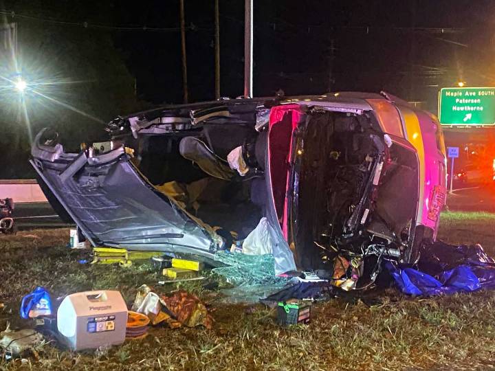 10 Firefighters Hospitalized By Chemical Fumes In Route 208 Rollover Crash