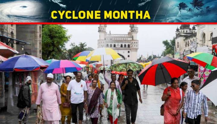 Cyclone Montha Triggers Deluge In Parts Of Telangana, Hits Road And Rail Traffic