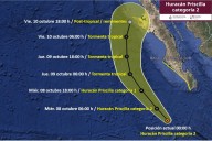 Huracán Priscilla provoca alto oleaje frente a Baja California Sur