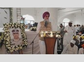 Speaker Sandhwan pays tribute at the 'Antim Ardas' of late IPS officer Y. Puran Kumar Photo Source; Babushahi Bureau [ FULL VIEW ]