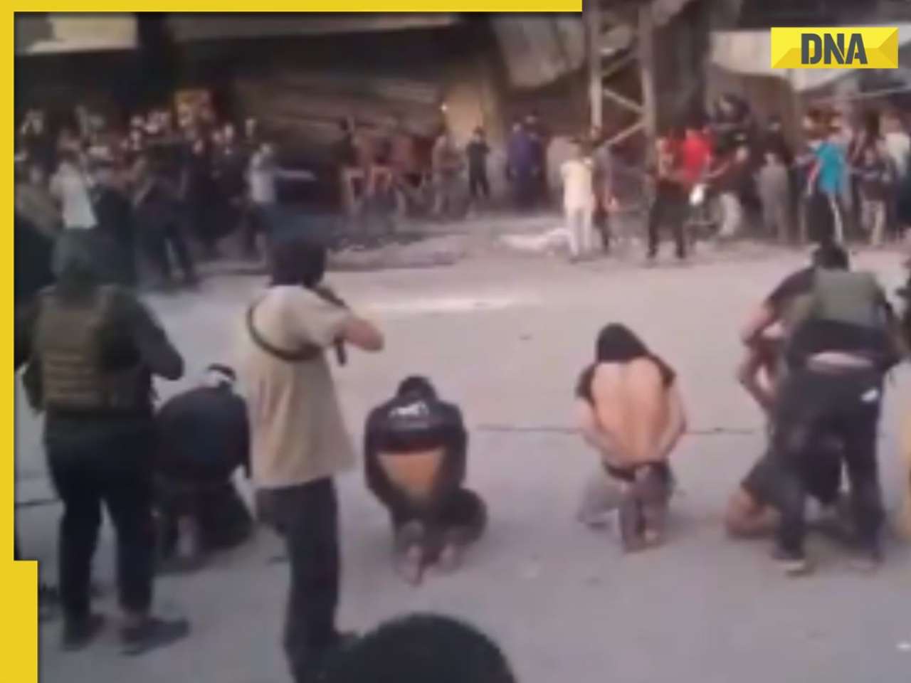 CHILLING video footage of Hamas public execution of 8 blindfolded men...