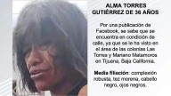 Solicitan ayuda para encontrar a Alma Torres Gutiérrez de 36 años de edad