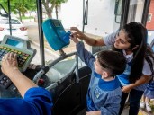 Alumnos del Jardín Padre Respuela recibieron una charla didáctica sobre el uso del transporte público