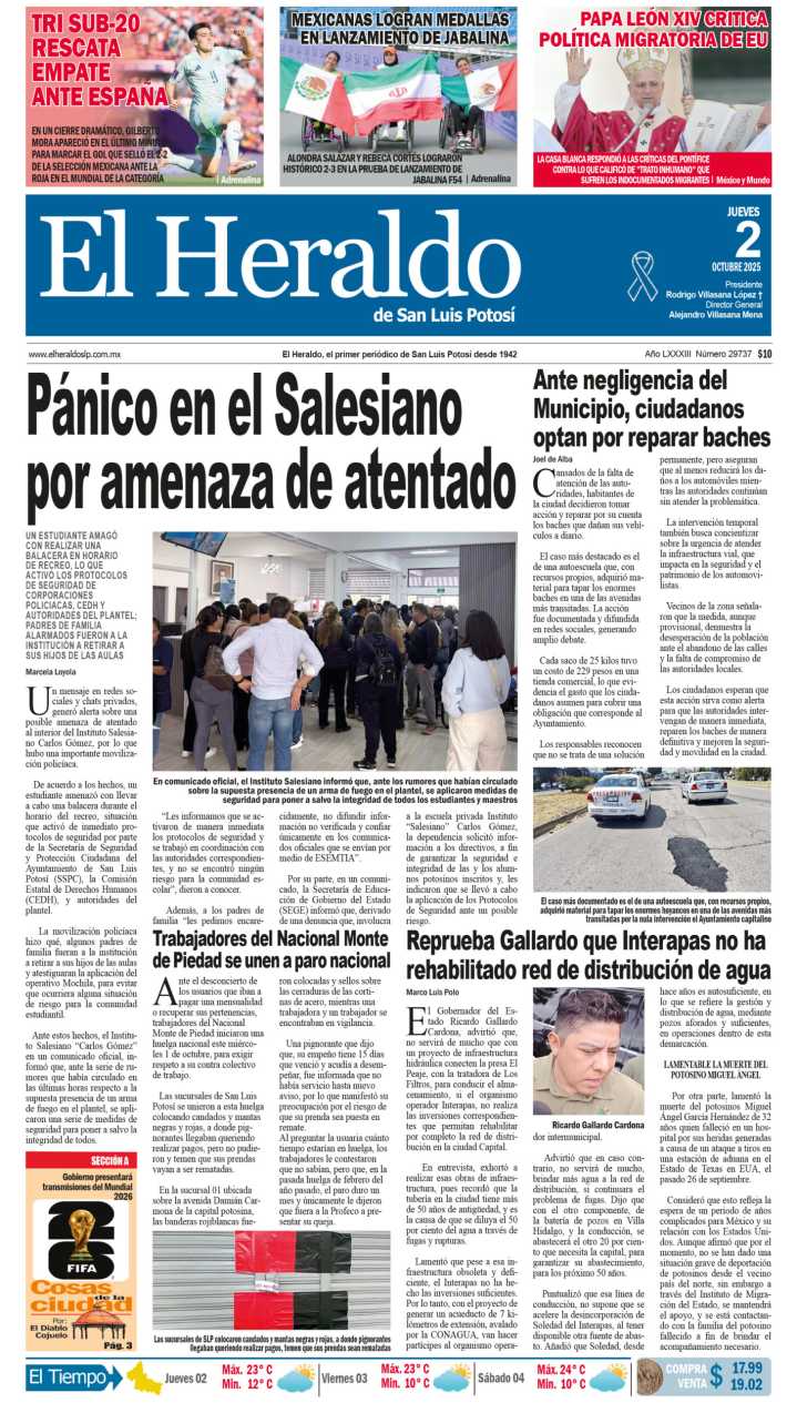 Edición impresa 02 de octubre de 2025