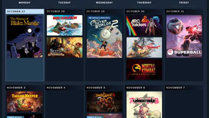Steam's Personal Calendar shows when your wishlist games are landing