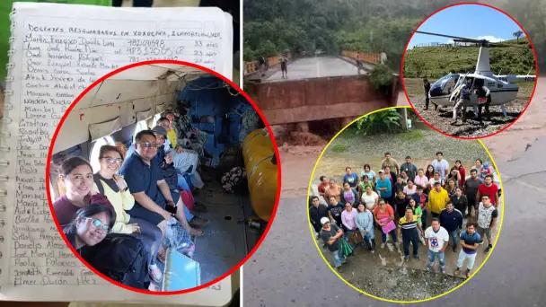 Rescatan más de 40 maestros varados en escuela de Ilamatlán