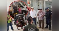 Apedrean a agentes del INM tras enfrentarse a integrantes de la caravana migrante; intentaron detenerlos mientras se bañaban en río (VIDEOS FUERTES)