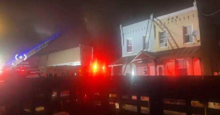 Crews battling fire at auto shop in Philadelphia's Frankford neighborhood