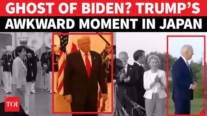 ‘Ghost Of Biden’ Haunts Trump? US President’s WEIRD Walk In Tokyo Stuns Japanese PM