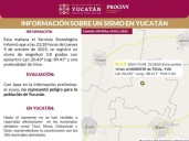 YUCATÁN | Se registra sismo leve al noreste de Ticul; no representó riesgo para la población