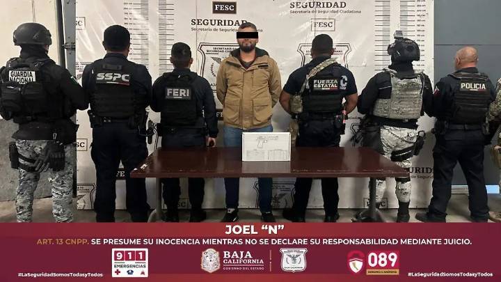 Detienen a sujeto armado en Tijuana durante acciones de vigilancia interinstitucional