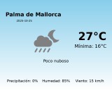 Predicción meteorológica: Palma de Mallorca, 25 de Octubre de 2025