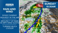 Cold front bringing rain and strong winds to area Sunday morning