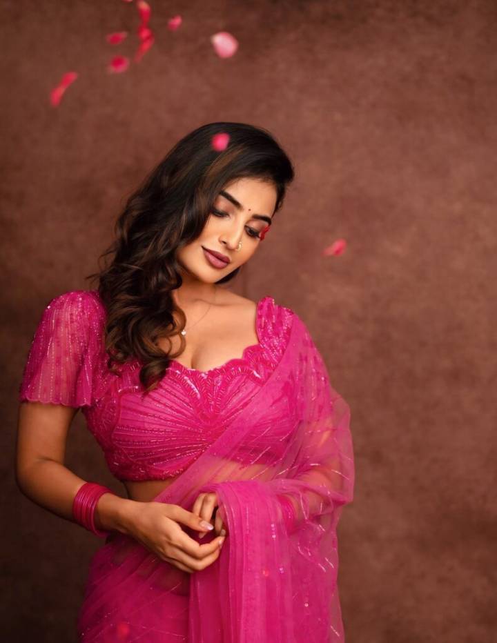 Ananya Nagalla Glows in Pink Saree