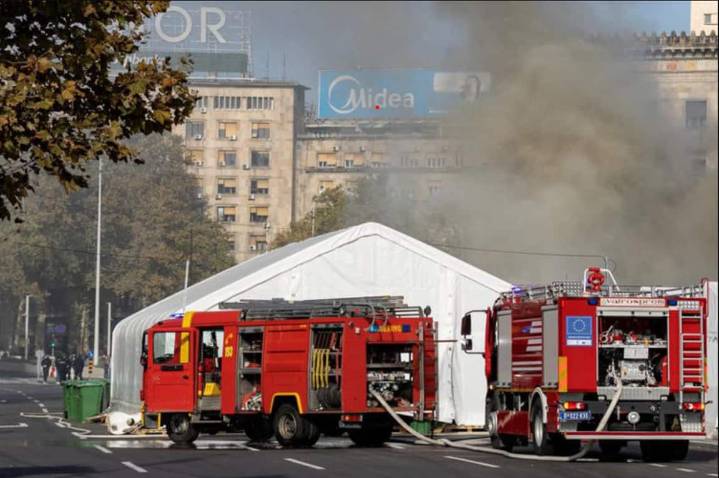 'Terrorist act': Shooting and tent fire outside Serbia’s parliament, one man detained