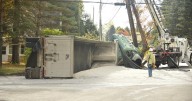 Tractor-trailer overturns in Pike collision