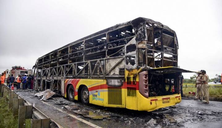 Two-wheeler skid killed rider moments before bus ran over it in Andhra's Kurnool: Police