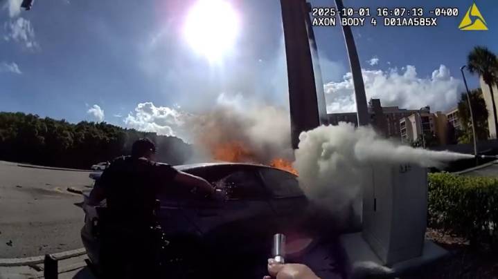 'Vehicle is going to explode' Florida police struggle to put out deadly Tesla fire
