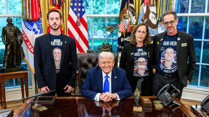 US President Donald Trump on Tuesday met Edan Alexander