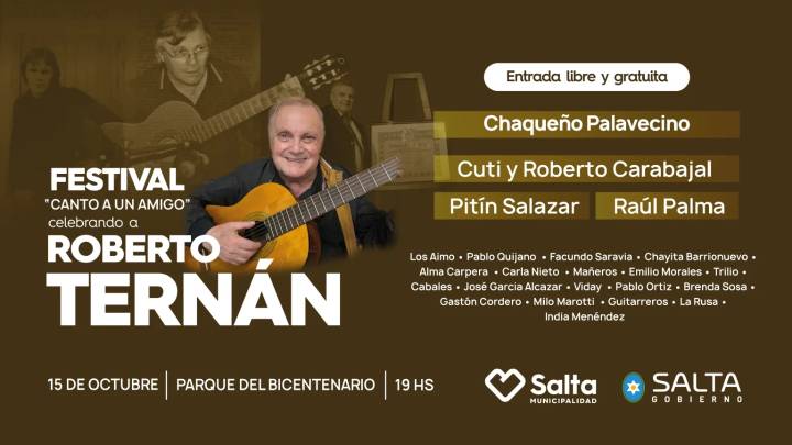 Habrá grandes artistas | El homenaje al músico salteño Roberto Ternán será en el Parque Bicentenario