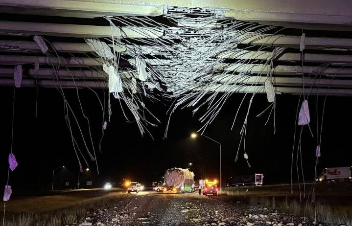 Bullfrog Road overpass on I-90 hit by oversized load to be demolished