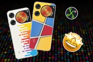 Celular barato con diseño colorido y tres bocinas. Ideal para escuchar música sin audífonos