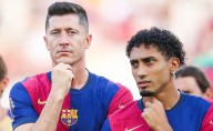 Why are Robert Lewandowski and Raphinha not playing today for Barcelona vs Girona on Matchday 9 of 2025