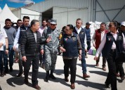 Secretaria de Gobernación y gobernador Julio Menchaca y supervisan logística de envío de víveres