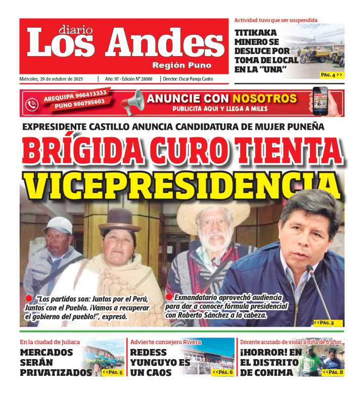 PUNO: Diario Los Andes 29/10/2025