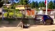 Ladrón fue amarrado y arrastrado por un auto en las calles de tierra de Laguna Verde tras ser sorprendido robando en una casa
