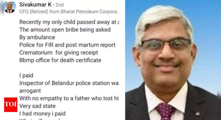 'I paid but what will the poor do': Ex-BPCL CFO says he paid bribes after daughter's death in Bengaluru