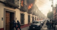Graban rescate de mujer a punto de ser quemada viva por su esposo; la tenía sometida