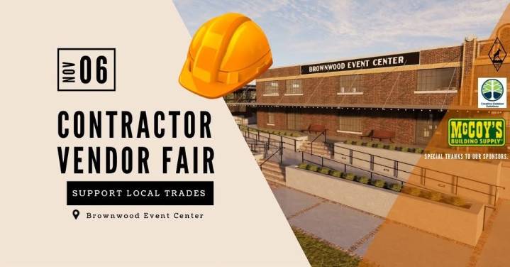 Contractor Vendor Fair slated for Nov. 6 at Brownwood Event Center