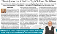 PM shares an article emphasising how Climate Justice is a moral duty for India and central to Global Climate Action